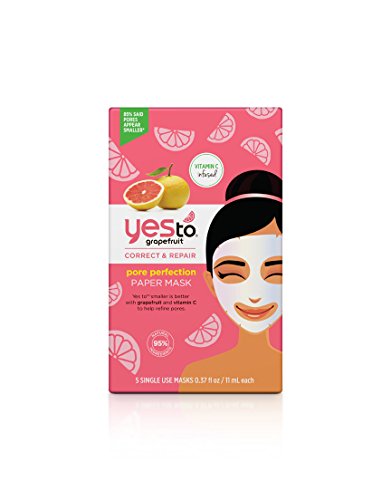 0815921016869 - YES TO GRAPEFRUIT CORRECT & REPAIR PORE PERFECTION PAPER MASK, 1 PACK OF 5 SINGLE MASKS