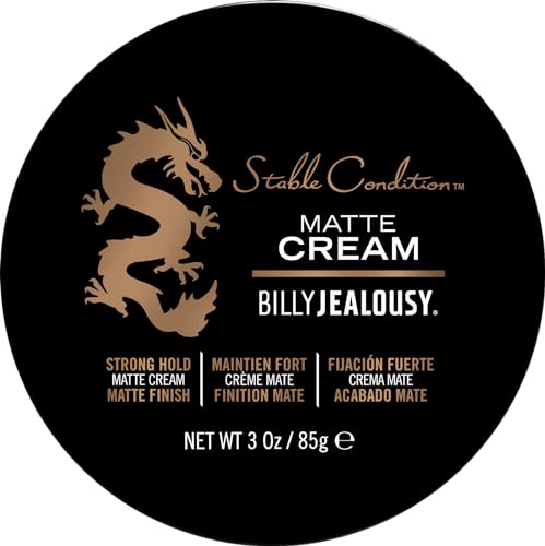 0816050020062 - BILLY JEALOUSY STABLE CONDITION MATTE CREAM FOR MEN WITH NATURAL HOLD AND MATTE FINISH, REWORKABLE, LIGHTWEIGHT, WATER BASED STYLING PRODUCT, 3 OZ.