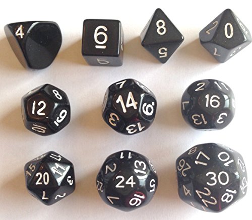 0816178016480 - 10 UNUSUAL DICE SET APPROVED FOR USE WITH FREEBLADES - BLACK