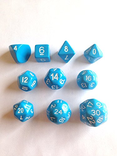 0816178016497 - 10 UNUSUAL DICE SET APPROVED FOR USE WITH FREEBLADES - BLUE