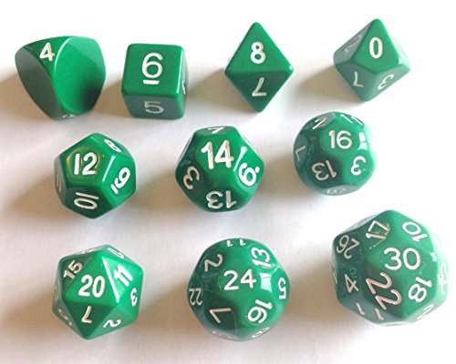 0816178016510 - 10 UNUSUAL DICE SET APPROVED FOR USE WITH FREEBLADES - GREEN
