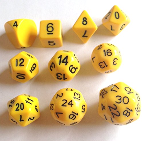 0816178016534 - 10 UNUSUAL DICE SET APPROVED FOR USE WITH FREEBLADES - YELLOW