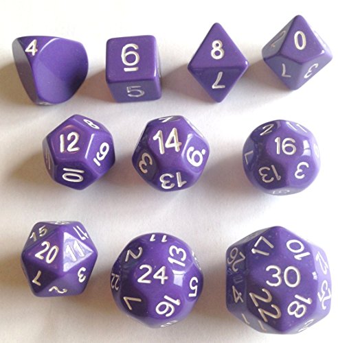 0816178016541 - 10 UNUSUAL DICE SET APPROVED FOR USE WITH FREEBLADES - PURPLE
