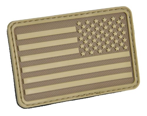0816211011304 - HAZARD 4 US FLAG RUBBER 3D VELCRO MORALE PATCH, RIGHT ARM, COYOTE