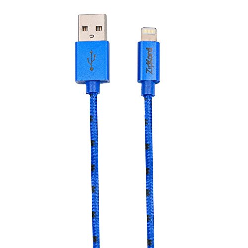 0816281012010 - ZIPKORD DATA CABLE FOR APPLE LIGHTNING DEVICES - RETAIL PACKAGING - BLUE/BLACK