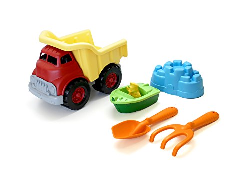 0816409011772 - GREEN TOYS SAND & WATER PLAY DUMP TRUCK WITH BOAT & SAND TOOLS