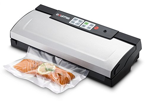 0816425020710 - GOURMIA GVS435 - STAINLESS STEEL VACUUM SEALER - PRESERVE & STORE FOOD OR VACUUM FOR SOUS VIDE, 8 VERSATILE FUNCTION - CANNISTER COMPATIBLE, INCLUDES VACUUM SEELER BAGS & KNIFE