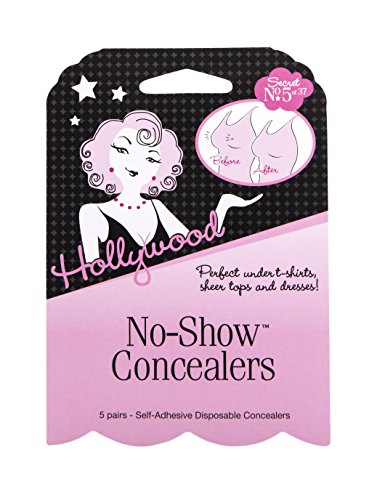 0816431000201 - HOLLYWOOD FASHION SECRETS NO-SHOW NIPPLE CONCEALERS - 5 SINGLE-USE PAIRS
