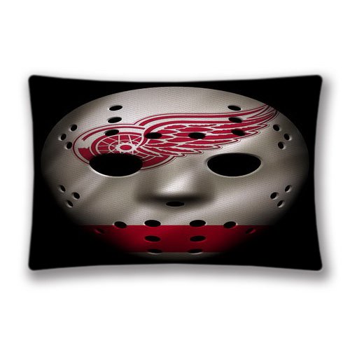 8164382561978 - GENERIC NHL RED WINGS JERSEY MASK THROW CUSHION CASE PRINTED PILLOW CASE COUCH PILLOWS 20X30 TWIN SIDES
