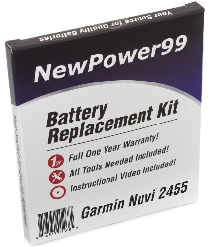0816531012685 - BATTERY REPLACEMENT KIT FOR GARMIN NUVI 2455 WITH INSTALLATION VIDEO, TOOLS, AND EXTENDED LIFE BATTERY.