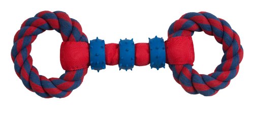 0816619017021 - BOSS PET CHOMPER GLADIATOR TUFF DOUBLE RING TUG FOR PETS, RED