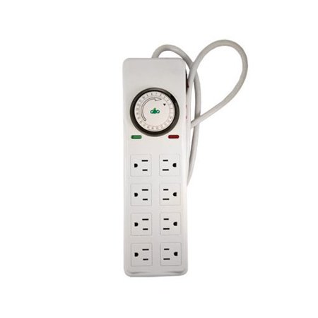 0816731010474 - GRO1 8-WAY POWER STRIP WITH TIMER - 120V