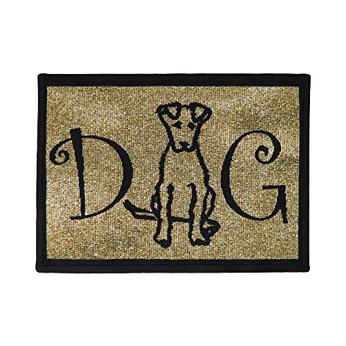 0081675466476 - PB PAWS PET COLLECTION BY PARK B. SMITH DOG PERSON TAPESTRY INDOOR OUTDOOR PET MAT, 13 X 19, SAND