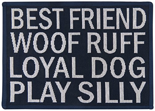 0081675476703 - PB PAWS PET COLLECTION BY PARK B. SMITH LOYAL DOG TAPESTRY INDOOR OUTDOOR PET MAT, 13 X 19, INDIGO