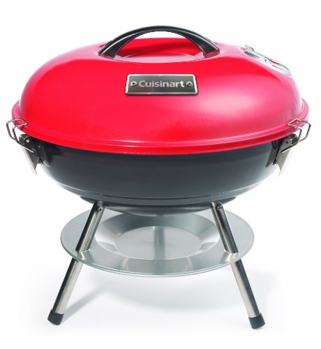 0817096011618 - CUISINART GRILLS 14 IN. PORTABLE CHARCOAL GRILL IN RED RED/ORANGE CCG-190RB