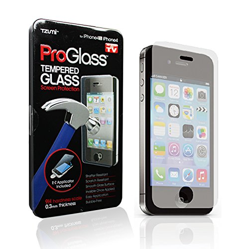 0817243034248 - TZUMI PROGLASS IPHONE 4 / 4S SCREEN PROTECTION - PREMIUM HD TEMPERED GLASS IPHONE SCREEN PROTECTOR FOR APPLE IPHONE 4/4S - MAXIMUM SCREEN PROTECTION FROM SCRATCHES AND DROPS - TOUCHSCREEN ACCURACY AND CLARITY
