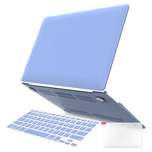 0817345021634 - IBENZER - 3 IN 1 MACBOOK AIR 13 SOFT-SKIN PLASTIC HARD CASE COVER & KEYBOARD COVER & SCREEN PROTECTOR FOR MACBOOK AIR 13 NO CD-ROM (A1369/A1466), SERENITY BLUE MMA1301SRL+2