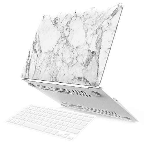0817345022013 - IBENZER MACBOOK AIR 13 PLASTIC HARD CASE, KEYBOARD COVER, (WHITE MARBLE)