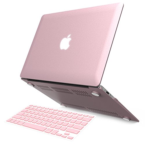 0817345022020 - IBENZER BASIC SOFT-TOUCH SERIES PLASTIC HARD CASE & KEYBOARD COVER FOR APPLE MACBOOK AIR 13-INCH 13 A1369/1466 (ROSE GOLD)