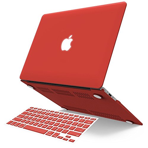 0817345023225 - IBENZER BASIC SOFT-TOUCH SERIES PLASTIC HARD CASE & KEYBOARD COVER FOR APPLE MACBOOK AIR 13-INCH 13 A1369/1466 (AURORA RED)