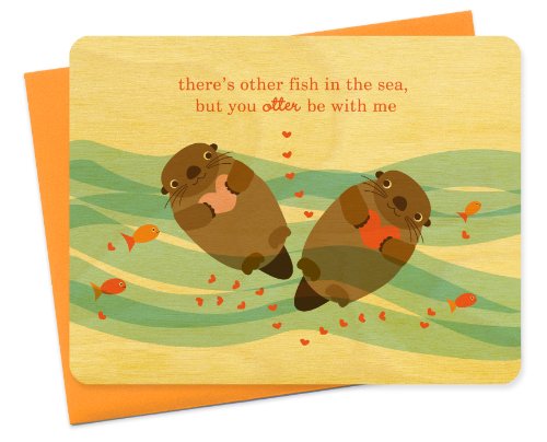 0817361012999 - OTTER LOVE WOOD CARD BY NIGHT OWL PAPER GOODS