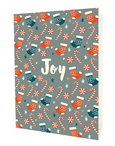 0817361016539 - NIGHT OWL PAPER GOODS JOY STOCKING HOLIDAY CARDS (10 PACK)