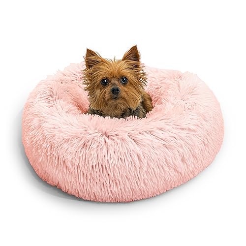 0817403026830 - BEST FRIENDS BY SHERI THE ORIGINAL CALMING DONUT CAT AND DOG BED IN SHAG FUR CANDY PINK, EXTRA SMALL 18X18