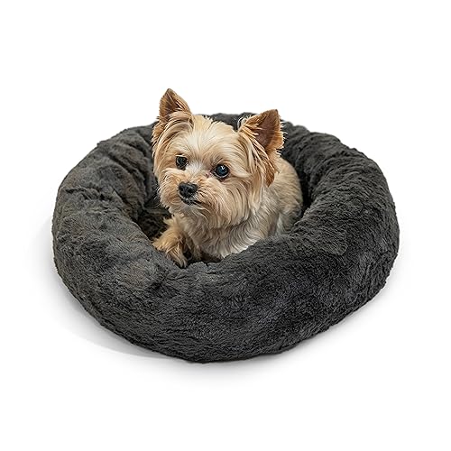0817403026915 - BEST FRIENDS BY SHERI THE ORIGINAL CALMING DONUT CAT AND DOG BED IN LUX FUR MINK, EXTRA SMALL 18X18