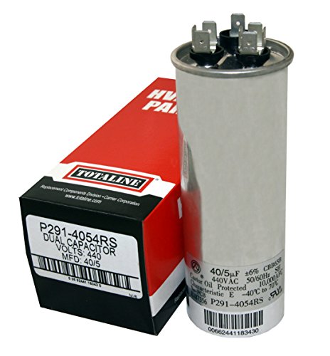0817506023651 - TOTALINE 40 + 5 MFD P291-4054RS 370 OR 440 VOLT DUAL RUN ROUND CAPACITOR MADE BY CARRIER FOR CONDENSER STRAIGHT COOL OR HEAT PUMP AIR CONDITIONER CBB65B