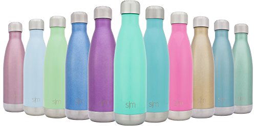 0817544020551 - SIMPLE MODERN 17OZ VACUMM INSULATED WAVE BOTTLE - DOUBLE WALLED STAINLESS STEEL WATER THERMOS CUP - COMPARE TO S'WELL, CONTIGO, YETI, HYDRO FLASK - COLA STYLE SPORTS TUMBLER - OASIS BLUE