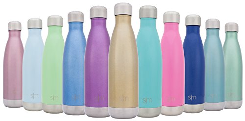 0817544020650 - SIMPLE MODERN 25OZ VACUMM INSULATED WAVE BOTTLE - DOUBLE WALLED STAINLESS STEEL WATER THERMOS CUP - COMPARE TO S'WELL, CONTIGO - COLA STYLE SPORTS TUMBLER - GLIMMERING GOLD - SHIMMERING COLLECTION