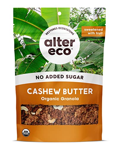 0817670012376 - ALTER ECO CASHEW BUTTER GRANOLA, HEALTHY, ORGANIC BREAKFAST & SNACK, NATURALLY SWEETENED WITH FRUIT, VEGAN, NO ARTIFICIAL SUGARS OR ADDITIVES, REGENERATIVELY-FARMED OATS (CASHEW BUTTER - 1 PACK)