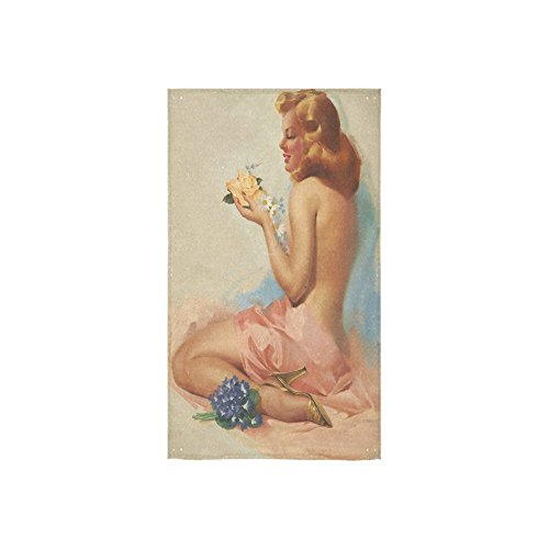8176716642710 - RETRO VINTAGE SEXY CUTE PIN-UP GIRL PERSONALIZED CUSTOM HAND TOWEL BATHROOM SHOWER TOWELS SOFT AND COMFORTABLE 80% POLYESTER 20% COTTON, (16X28)
