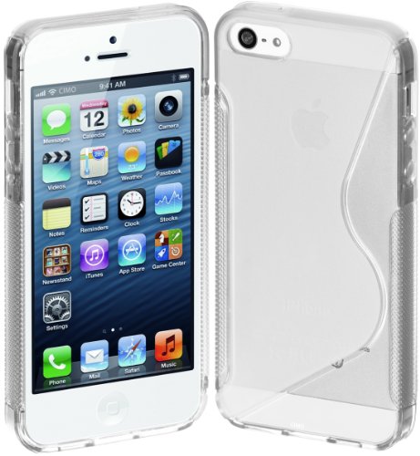 0817781012449 - CIMO S-LINE BACK CASE FLEXIBLE COVER TPU FOR APPLE IPHONE 5 / 5S - CLEAR