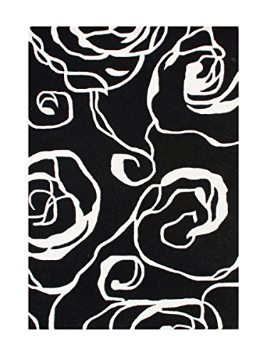 0817800013655 - ZNZ RUGS GALLERY HORIZON HOME IMPORTS 26054_5X8 HAND MADE METRO NEW ZEALAND BLEND WOOL RUG, 5 BY 8-INCH, BLACK