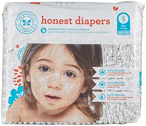 0817810010620 - THE HONEST COMPANY DISPOSABLE DIAPERS - SKULLS - SIZE 5 - 25 CT