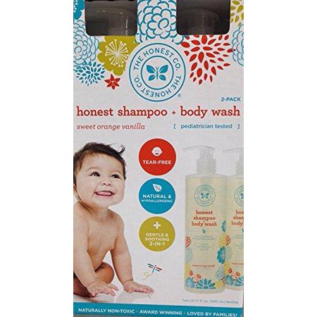 0817810023231 - THE HONEST COMPANY, 2 IN 1, BODY WASH, SHAMPOO, SWEET ORANGE, VANILLA, 2 - 17 FL. OZ, (500 ML) BOTTLES: AND 1 FREE BABY MAGIC FRAGRANCE GENTLE BABY WIPES PACK OF 72 CT