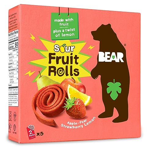 0817946020289 - BEAR SOUR - REAL FRUIT YOYOS - STRAWBERRY-APPLE - 0.7 OUNCE (5 COUNT) - NO ADDED SUGAR, ALL NATURAL, NON GMO, GLUTEN FREE, VEGAN - HEALTHY ON-THE-GO SNACK FOR KIDS & ADULTS
