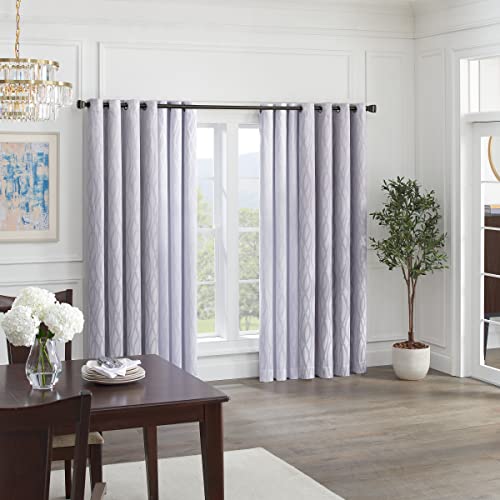 0081806657155 - ECLIPSE WENDELL BLACKOUT GROMMET NOISE REDUCTION WINDOW CURTAIN FOR LIVING ROOM (1 PANEL), 54 IN X 108 IN, GREY