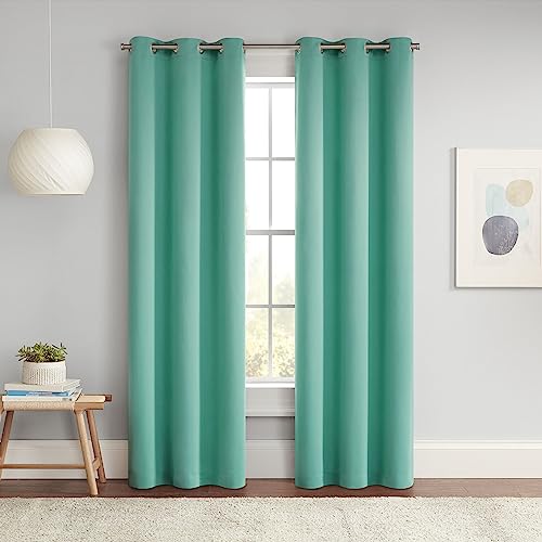 0081806736164 - ECLIPSE DARRELL MODERN BLACKOUT THERMAL GROMMET WINDOW CURTAIN FOR BEDROOM OR LIVING ROOM (1 PANEL), 37 IN X 54 IN, MINT