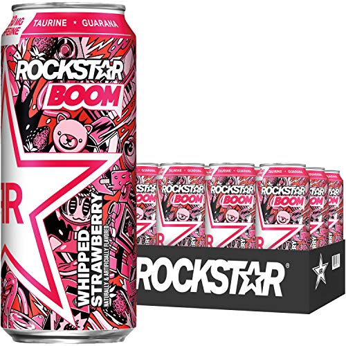 0818094006736 - ROCKSTAR ENERGY BOOM WHIPPED STRAWBERRY 16OZ 12PK, 12COUNT