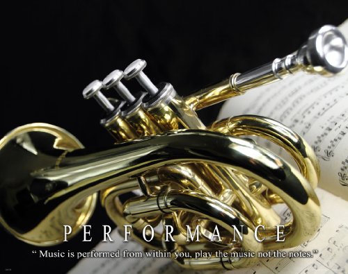 0818430013152 - MUSIC INSTRUMENTS MOTIVATIONAL POSTER ART PRINT 11X14 TRUMPET JAZZ BAND TEACHER LESSONS SHEET MUSIC WALL DECOR PICTURES