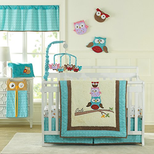 0818462010198 - SPOTTY OWL 10 PIECE BABY CRIB BEDDING SET BY LAUGH, GIGGLE & SMILE
