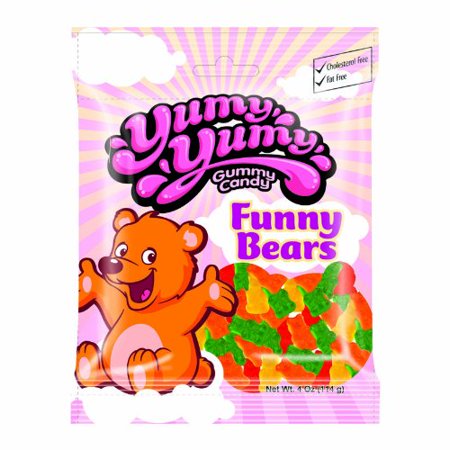 0818480010040 - YUMY YUMY LEGENDS, FUNNY BEARS GUMMY CANDY, 4.0 OZ. (PACK OF 12)