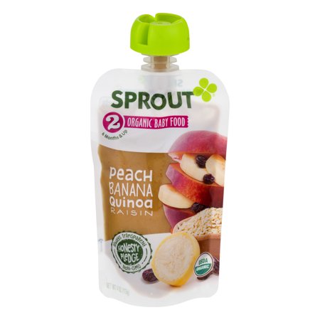 0818512012073 - ORGANIC BABY FOOD POUCH PEACH BERRY OATMEAL & QUINOA STAGE 2 6 MONTHS & UP