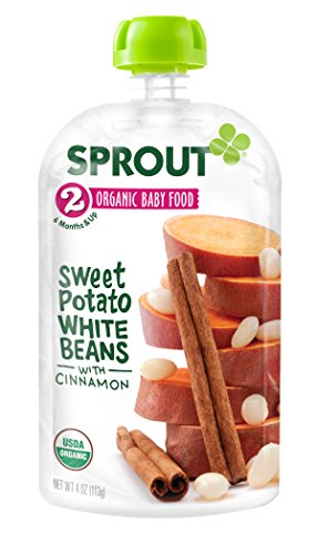 0818512012127 - SPROUT ORGANIC BABY FOOD POUCH SWEET POTATO & WHITE BEAN,STAGE 2 - 6 MONTHS & UP