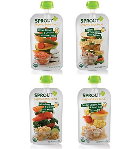 0818512013025 - SPROUT ORGANIC BABY FOOD ENTREES STAGE THREE 4 FLAVOR VARIETY PACK (PACK OF 8)