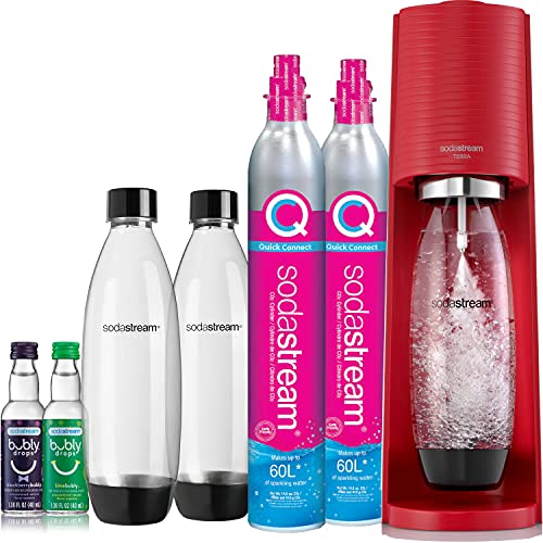 0818558028496 - SODASTREAM TERRA SPARKLING WATER MAKER BUNDLE (RED), WITH CO2, DWS BOTTLES, AND BUBLY DROPS FLAVORS