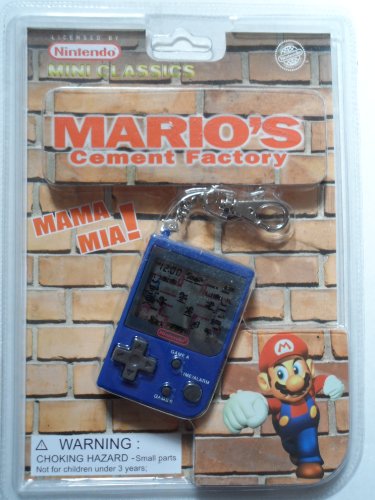 0818701007514 - 1998 NINTENDO MINI CLASSICS: MARIO'S CEMENT FACTORY / HAND-HELD GAME W/ATTACHED KEYCHAIN