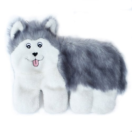 0818786011444 - ZIPPYPAWS SQUEAKIE PUP 11-SQUEAKER NO STUFFING PLUSH DOG TOY, HUSKY